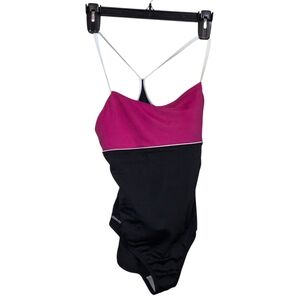 Speedo Magenta and Black One Piece Swimsuit Size 18